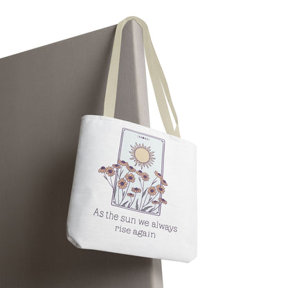 Sunrise Floral Tote Bag, Inspirational Tote, Eco-Friendly Bag, Gift for Her, Boho Style Bag, Everyday Use, Canvas Tote