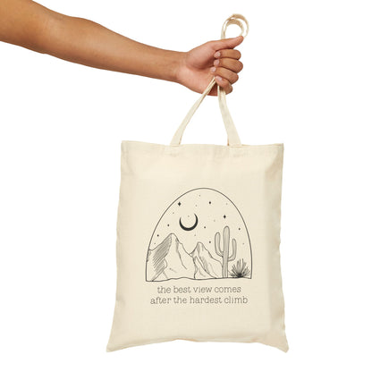 Nature-Inspired Cotton Canvas Tote Bag - Perfect for Hikers, Eco-Friendly Shopping, Beach Days, Travel, Gift for Adventurers
