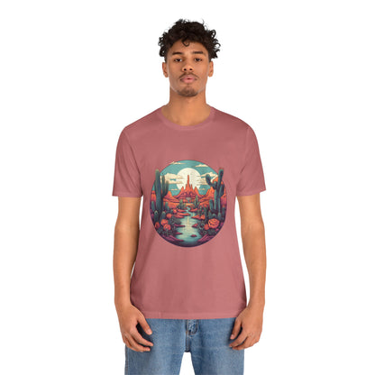 Desert Sunset Tee, Relaxed Fit Shirt, Nature Lover Gift, Casual Wear, Summer Vibes, Outdoor Adventure Clothing