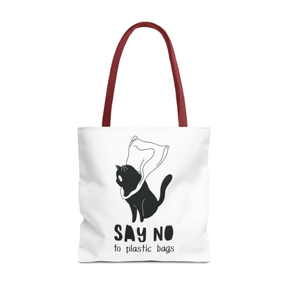 Eco-Friendly Cat Lover Tote Bag | Say No to Plastic Bags, Reusable Shopping Bag, Gift for Cat Lovers, Sustainable Fashion, Cute Cat Design
