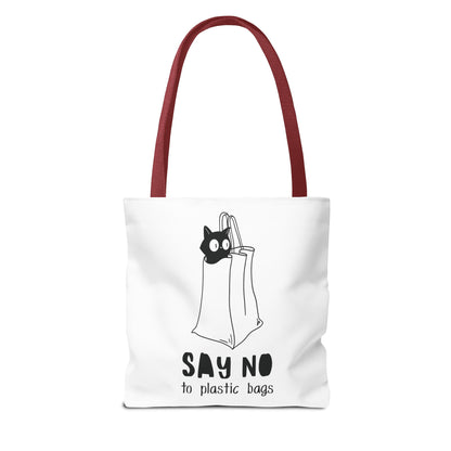Eco-Friendly Cat Lover Tote Bag | Say No to Plastic Bags, Reusable Shopping Bag, Gift for Cat Lovers, Sustainable Fashion, Cute Cat Design