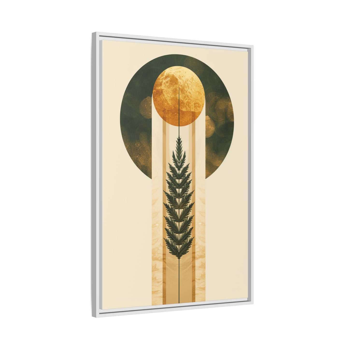 Framed Matte Canvas Art Print, Bohemian Wall Decor, Nature-Inspired Home Art, Botanical Print for Living Room, Gift for Art Lovers