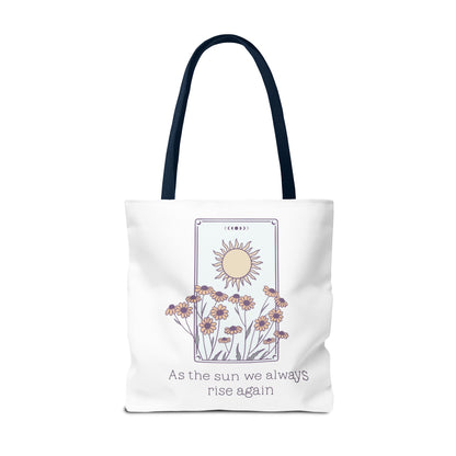 Sunrise Floral Tote Bag, Inspirational Tote, Eco-Friendly Bag, Gift for Her, Boho Style Bag, Everyday Use, Canvas Tote