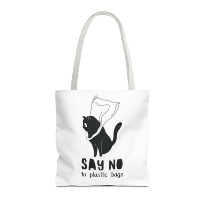 Eco-Friendly Cat Lover Tote Bag | Say No to Plastic Bags, Reusable Shopping Bag, Gift for Cat Lovers, Sustainable Fashion, Cute Cat Design