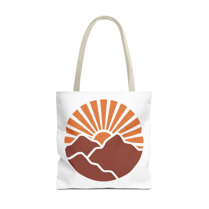 Sunrise Mountain Tote Bag, Eco-Friendly Shopping Bag, Adventure Tote, Summer Tote, Gift for Nature Lovers, Beach Bag