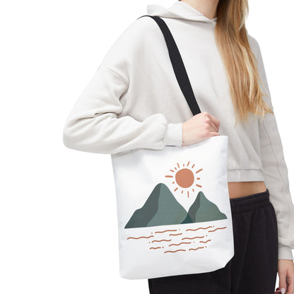 Scenic Mountain Tote Bag, AOP Eco-Friendly Bag for Nature Lovers, Travel Essentials, Beach Tote, Gift for Adventurers