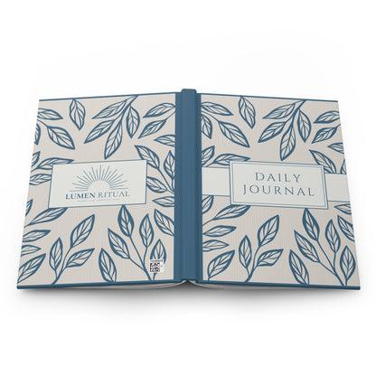 Elegant Floral Hardcover Journal for Daily Reflection, Garden Journal, Gift for Writer, Mindfulness Notebook, Lumen Ritual Notebook