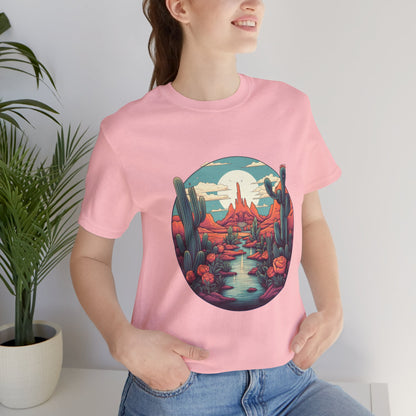 Desert Sunset Tee, Relaxed Fit Shirt, Nature Lover Gift, Casual Wear, Summer Vibes, Outdoor Adventure Clothing