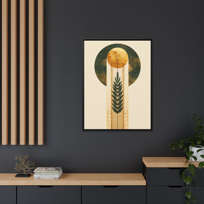 Framed Matte Canvas Art Print, Bohemian Wall Decor, Nature-Inspired Home Art, Botanical Print for Living Room, Gift for Art Lovers