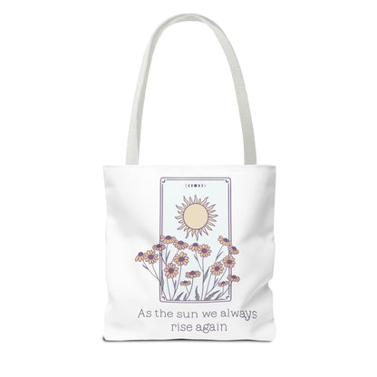 Sunrise Floral Tote Bag, Inspirational Tote, Eco-Friendly Bag, Gift for Her, Boho Style Bag, Everyday Use, Canvas Tote