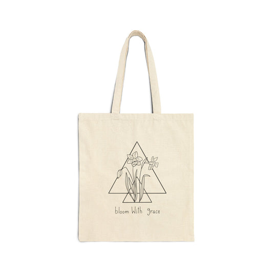 Bloom with Grace Tote Bag | Eco-Friendly Canvas Bag for Shopping, Beach, Gifts, or Everyday Use