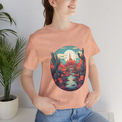 Desert Sunset Tee, Relaxed Fit Shirt, Nature Lover Gift, Casual Wear, Summer Vibes, Outdoor Adventure Clothing