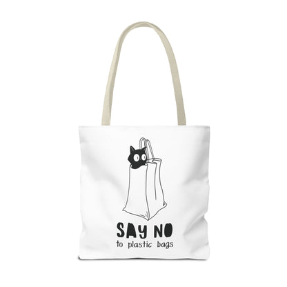 Eco-Friendly Cat Lover Tote Bag | Say No to Plastic Bags, Reusable Shopping Bag, Gift for Cat Lovers, Sustainable Fashion, Cute Cat Design
