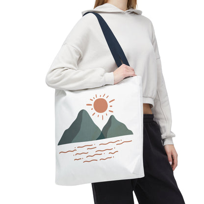 Scenic Mountain Tote Bag, AOP Eco-Friendly Bag for Nature Lovers, Travel Essentials, Beach Tote, Gift for Adventurers