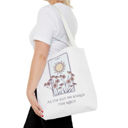 Sunrise Floral Tote Bag, Inspirational Tote, Eco-Friendly Bag, Gift for Her, Boho Style Bag, Everyday Use, Canvas Tote