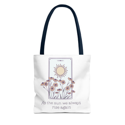 Sunrise Floral Tote Bag, Inspirational Tote, Eco-Friendly Bag, Gift for Her, Boho Style Bag, Everyday Use, Canvas Tote