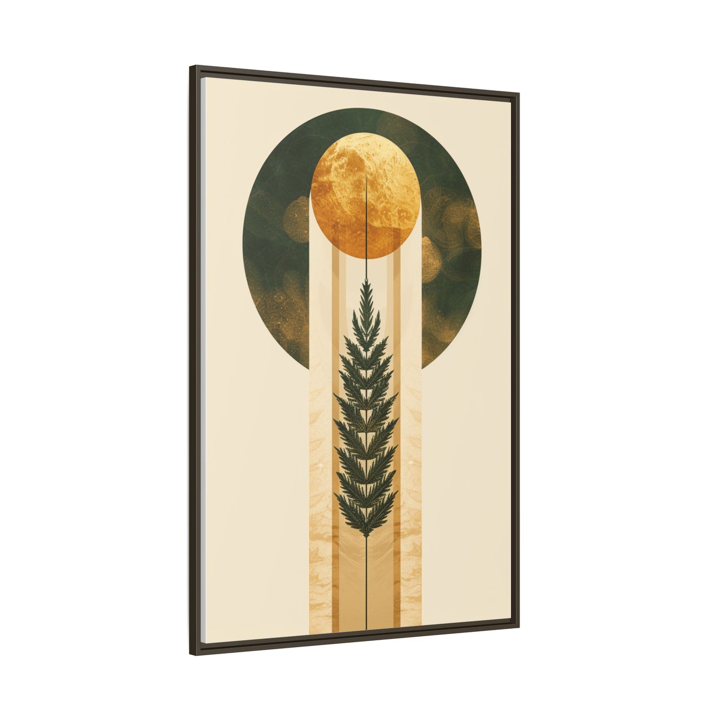 Framed Matte Canvas Art Print, Bohemian Wall Decor, Nature-Inspired Home Art, Botanical Print for Living Room, Gift for Art Lovers