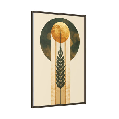 Framed Matte Canvas Art Print, Bohemian Wall Decor, Nature-Inspired Home Art, Botanical Print for Living Room, Gift for Art Lovers