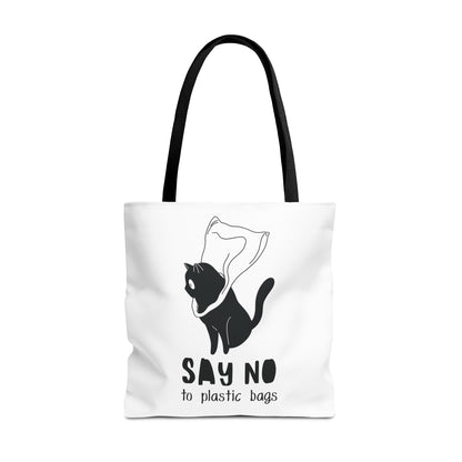 Eco-Friendly Cat Lover Tote Bag | Say No to Plastic Bags, Reusable Shopping Bag, Gift for Cat Lovers, Sustainable Fashion, Cute Cat Design