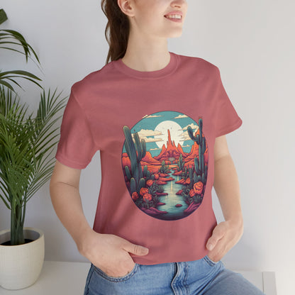 Desert Sunset Tee, Relaxed Fit Shirt, Nature Lover Gift, Casual Wear, Summer Vibes, Outdoor Adventure Clothing