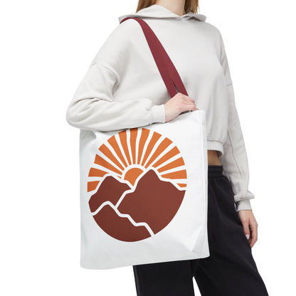 Sunrise Mountain Tote Bag, Eco-Friendly Shopping Bag, Adventure Tote, Summer Tote, Gift for Nature Lovers, Beach Bag