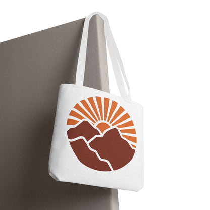 Sunrise Mountain Tote Bag, Eco-Friendly Shopping Bag, Adventure Tote, Summer Tote, Gift for Nature Lovers, Beach Bag