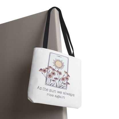 Sunrise Floral Tote Bag, Inspirational Tote, Eco-Friendly Bag, Gift for Her, Boho Style Bag, Everyday Use, Canvas Tote