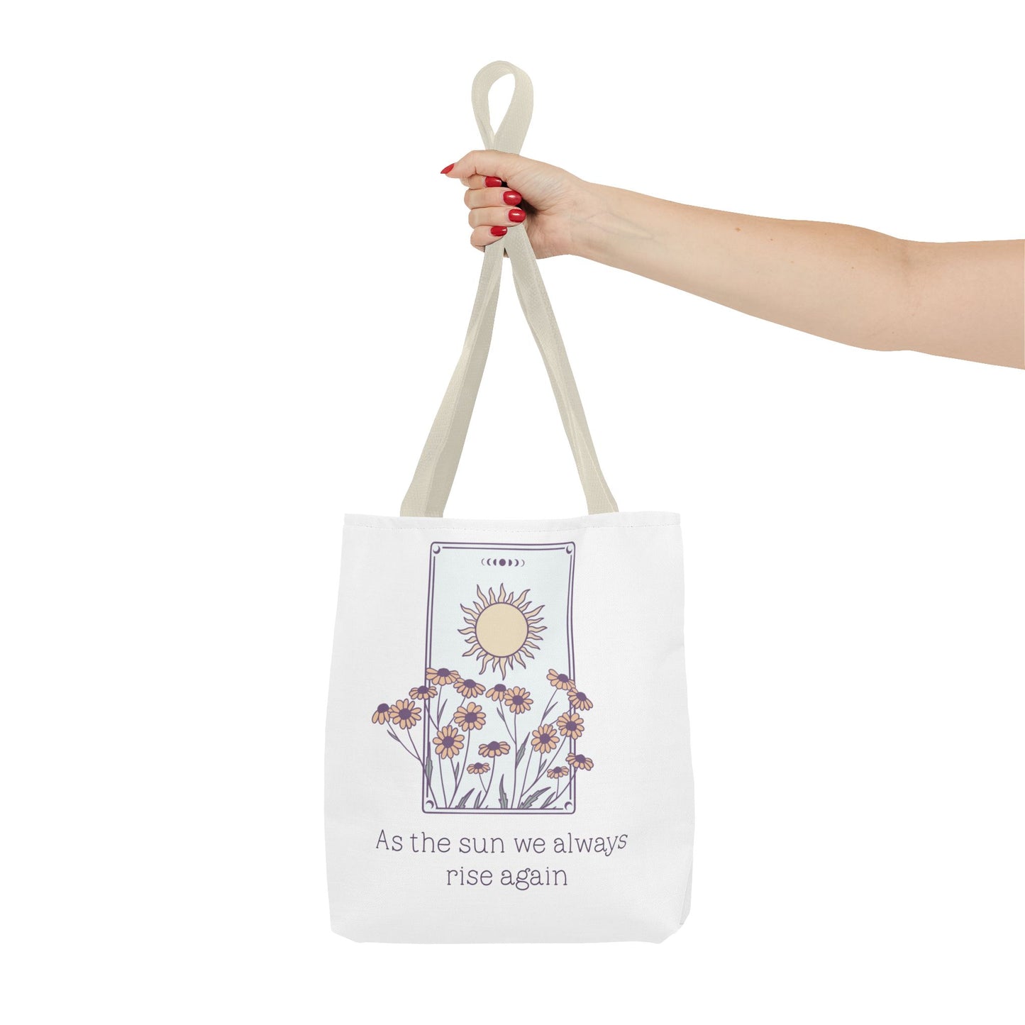 Sunrise Floral Tote Bag, Inspirational Tote, Eco-Friendly Bag, Gift for Her, Boho Style Bag, Everyday Use, Canvas Tote