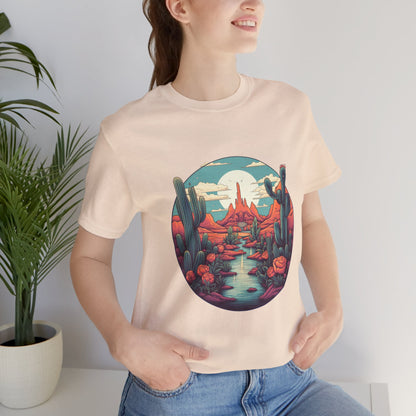 Desert Sunset Tee, Relaxed Fit Shirt, Nature Lover Gift, Casual Wear, Summer Vibes, Outdoor Adventure Clothing