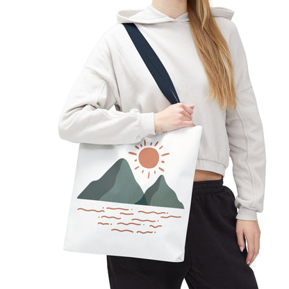 Scenic Mountain Tote Bag, AOP Eco-Friendly Bag for Nature Lovers, Travel Essentials, Beach Tote, Gift for Adventurers