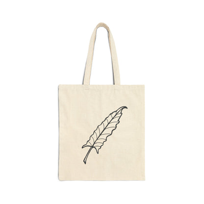 Leaf Design Cotton Canvas Tote Bag, Eco-Friendly Shopper, Stylish Market Bag, Reusable Grocery Tote, Gift for Nature Lovers