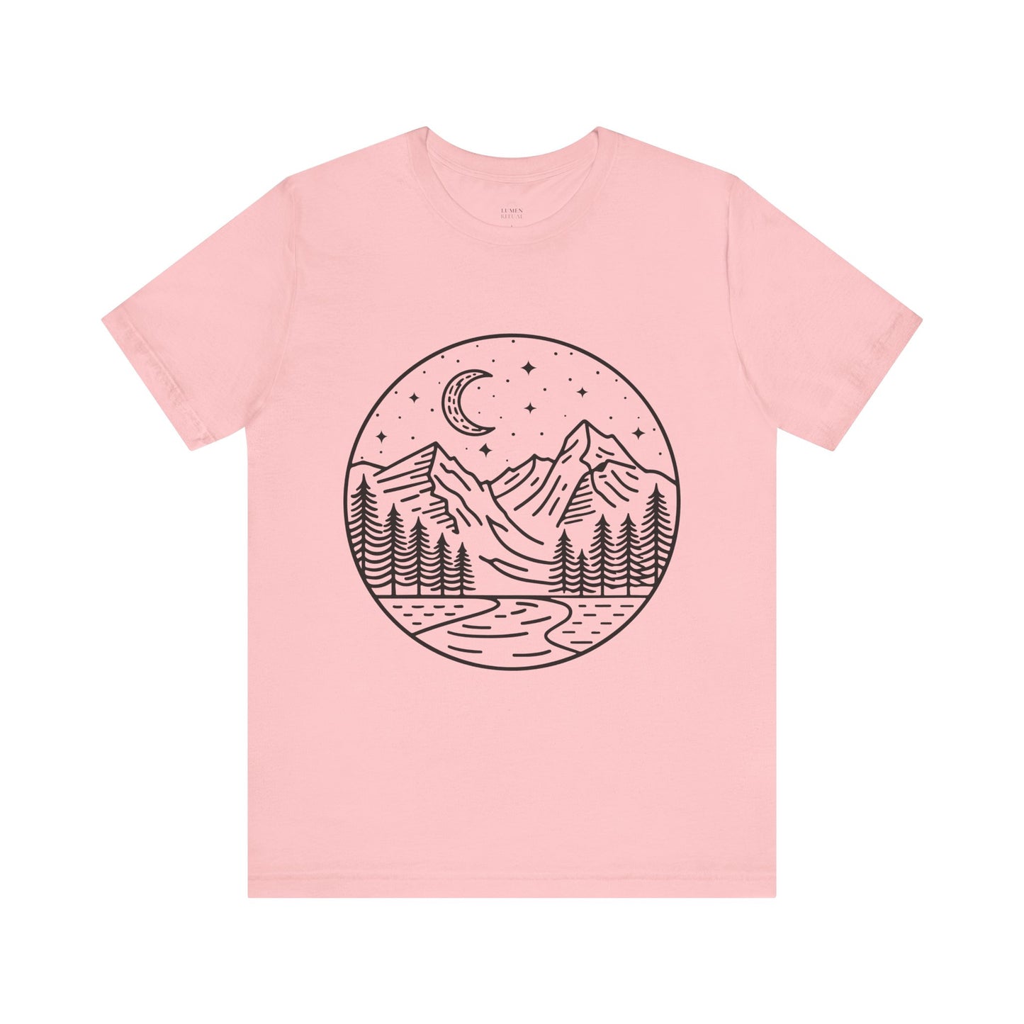 Mountain Nightscape Tee, Nature Lover Shirt, Camping Apparel, Adventure Outfit, Unisex Graphic Tee