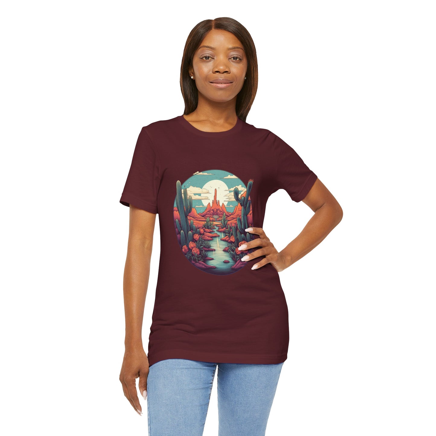 Desert Sunset Tee, Relaxed Fit Shirt, Nature Lover Gift, Casual Wear, Summer Vibes, Outdoor Adventure Clothing