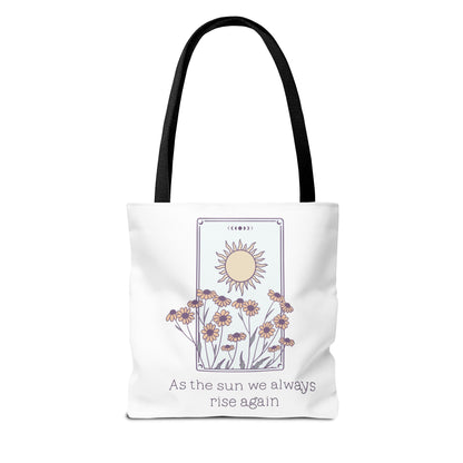 Sunrise Floral Tote Bag, Inspirational Tote, Eco-Friendly Bag, Gift for Her, Boho Style Bag, Everyday Use, Canvas Tote