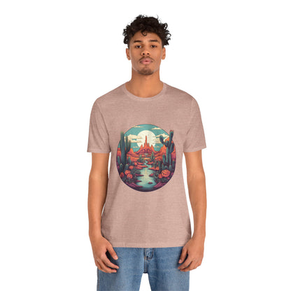 Desert Sunset Tee, Relaxed Fit Shirt, Nature Lover Gift, Casual Wear, Summer Vibes, Outdoor Adventure Clothing