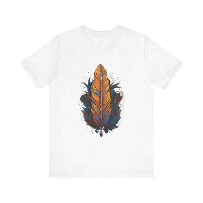 Artistic Feather T-Shirt | Unisex Short Sleeve Tee for Nature Lovers | Casual Wear, Gift for Men/Women, Boho Style, Outdoor Activities