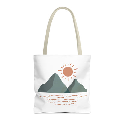 Scenic Mountain Tote Bag, AOP Eco-Friendly Bag for Nature Lovers, Travel Essentials, Beach Tote, Gift for Adventurers