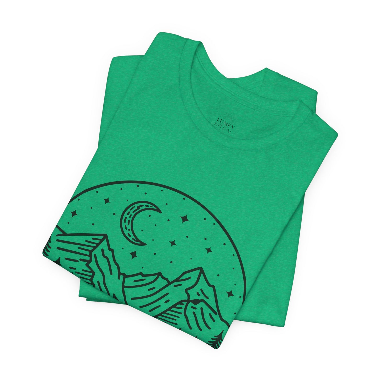 Mountain Nightscape Tee, Nature Lover Shirt, Camping Apparel, Adventure Outfit, Unisex Graphic Tee