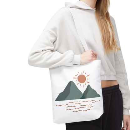 Scenic Mountain Tote Bag, AOP Eco-Friendly Bag for Nature Lovers, Travel Essentials, Beach Tote, Gift for Adventurers