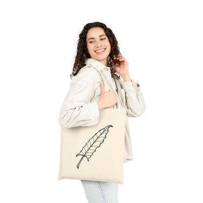 Leaf Design Cotton Canvas Tote Bag, Eco-Friendly Shopper, Stylish Market Bag, Reusable Grocery Tote, Gift for Nature Lovers