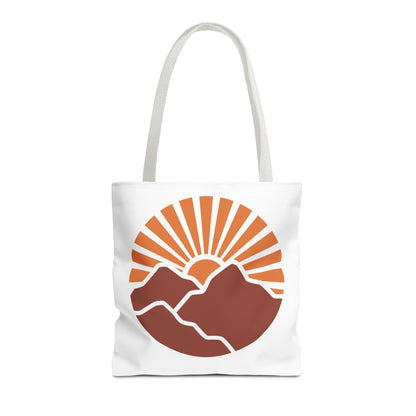 Sunrise Mountain Tote Bag, Eco-Friendly Shopping Bag, Adventure Tote, Summer Tote, Gift for Nature Lovers, Beach Bag