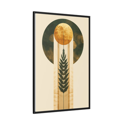 Framed Matte Canvas Art Print, Bohemian Wall Decor, Nature-Inspired Home Art, Botanical Print for Living Room, Gift for Art Lovers