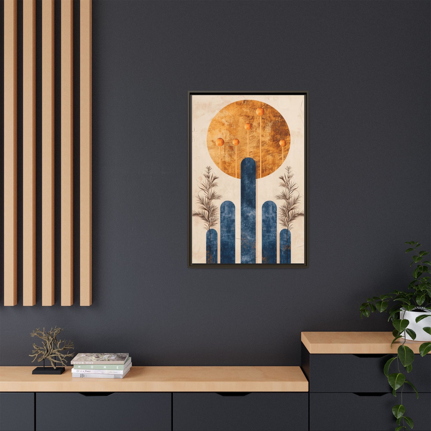 Modern Boho Wall Art Print, Framed Home Decor, Minimalist Artwork, Nature Inspired, Gift for Her, Room Decoration