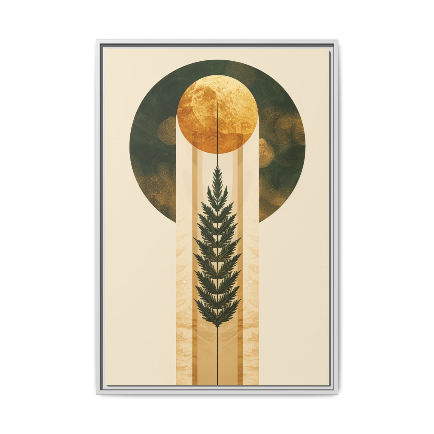 Framed Matte Canvas Art Print, Bohemian Wall Decor, Nature-Inspired Home Art, Botanical Print for Living Room, Gift for Art Lovers