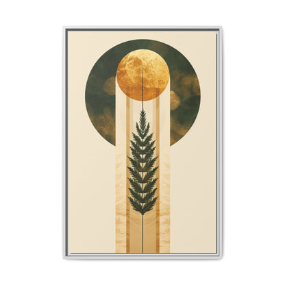 Framed Matte Canvas Art Print, Bohemian Wall Decor, Nature-Inspired Home Art, Botanical Print for Living Room, Gift for Art Lovers