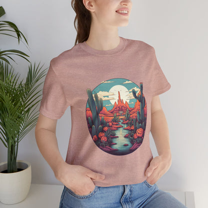 Desert Sunset Tee, Relaxed Fit Shirt, Nature Lover Gift, Casual Wear, Summer Vibes, Outdoor Adventure Clothing