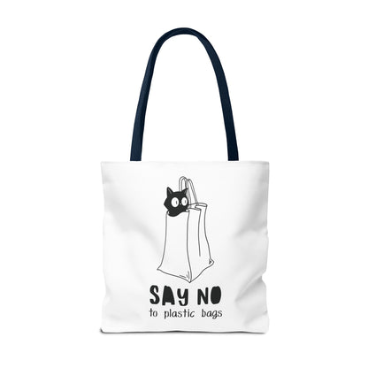 Eco-Friendly Cat Lover Tote Bag | Say No to Plastic Bags, Reusable Shopping Bag, Gift for Cat Lovers, Sustainable Fashion, Cute Cat Design