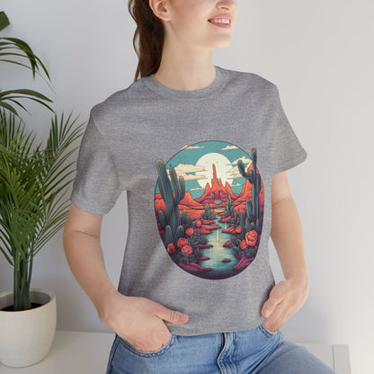 Desert Sunset Tee, Relaxed Fit Shirt, Nature Lover Gift, Casual Wear, Summer Vibes, Outdoor Adventure Clothing