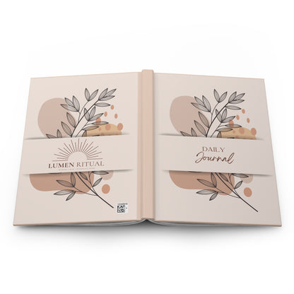 Elegant Matte Hardcover Journal for Daily Reflections, Lumen Ritual Notebook, Writing Prompts, Gift for Writers, Minimalist Journal