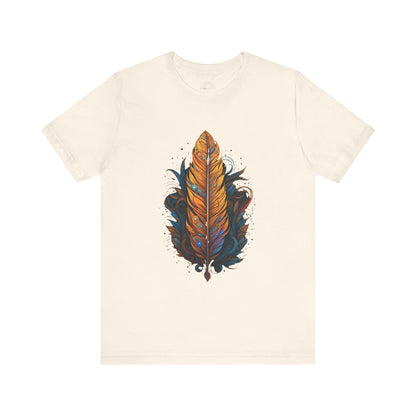 Artistic Feather T-Shirt | Unisex Short Sleeve Tee for Nature Lovers | Casual Wear, Gift for Men/Women, Boho Style, Outdoor Activities